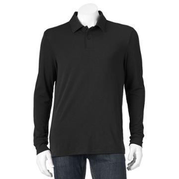 Men's Heat Keep Classic-fit Performance Polo, Size: Large, Black