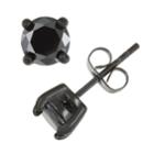 Men's Black Stainless Steel Cubic Zirconia Stud Earrings