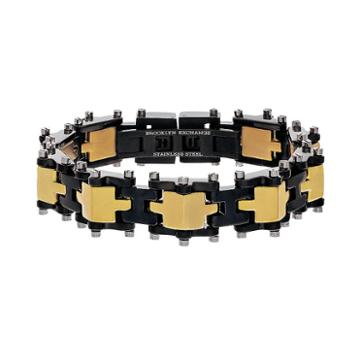 Brooklyn Exchange Stainless Steel Two Tone H-link Bracelet - Men, Size: 8.5