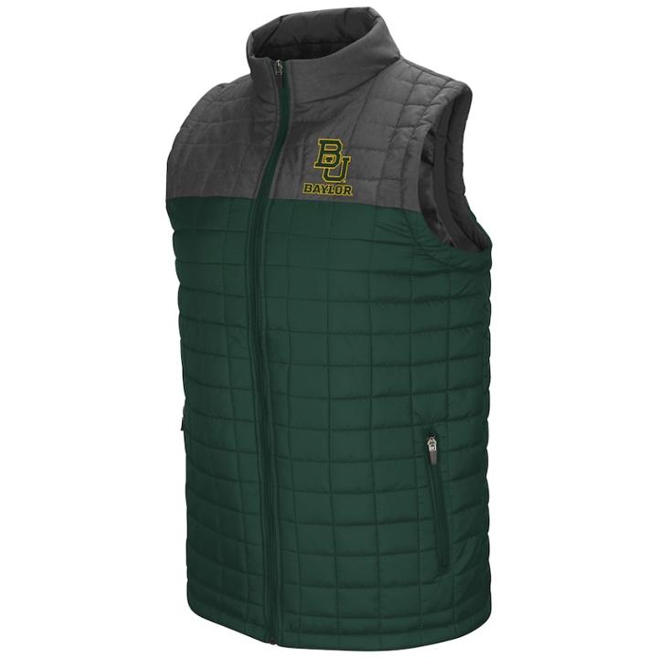 Men's Baylor Bears Amplitude Puffer Vest, Size: Xl, Dark Green