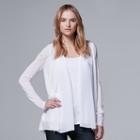 Women's Simply Vera Vera Wang Flyaway Cardigan, Size: Small, White