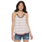 Juniors' Rewind Lace Overlay Swing Tank, Girl's, Size: Xs, Light Pink