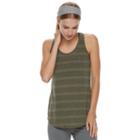 Women's Tek Gear&reg; Stripe Racerback Tank, Size: Small, Dark Green