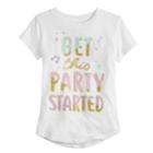 Girls 4-10 Jumping Beans&reg; Get This Party Started Glittery Graphic Tee, Size: 4, White