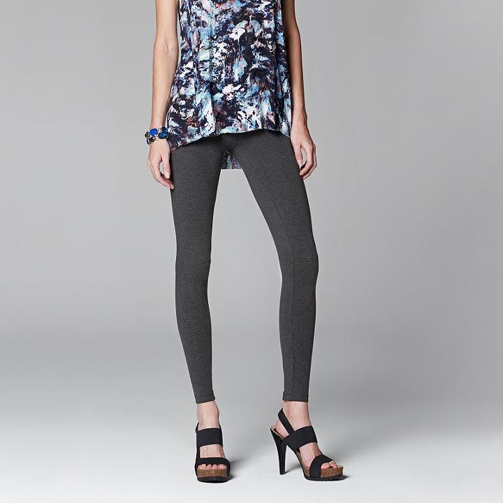 Women's Simply Vera Vera Wang Solid Leggings, Size: Small, Grey