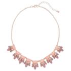 Rose Gold Tone Geometric Cluster Necklace, Women's, Med Pink