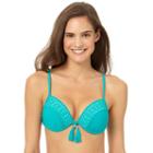 In Mocean Kaleidoscope Push Up Bikini Top, Size: Medium, Turquoise/blue (turq/aqua)