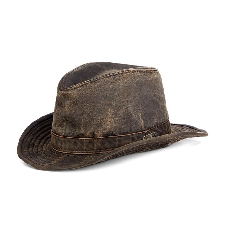 Men's Indiana Jones Weathered Cloth Fedora Hat, Size: Medium, Brown