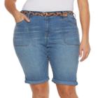 Plus Size Gloria Vanderbilt Rachel Bermuda Jean Shorts, Women's, Size: 20 W, Blue