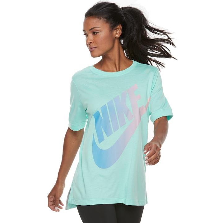 Women's Nike Sportswear Large Logo Graphic Tee, Size: Medium, Green
