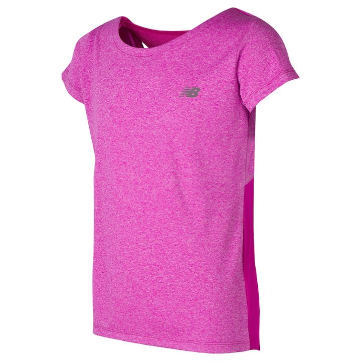 Girls 7-16 New Balance Racerback Cutout Tee, Size: 10-12, Dark Pink