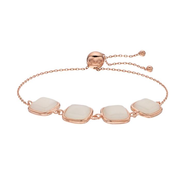 14k Gold Over Silver Moonstone Bolo Bracelet, Women's, White
