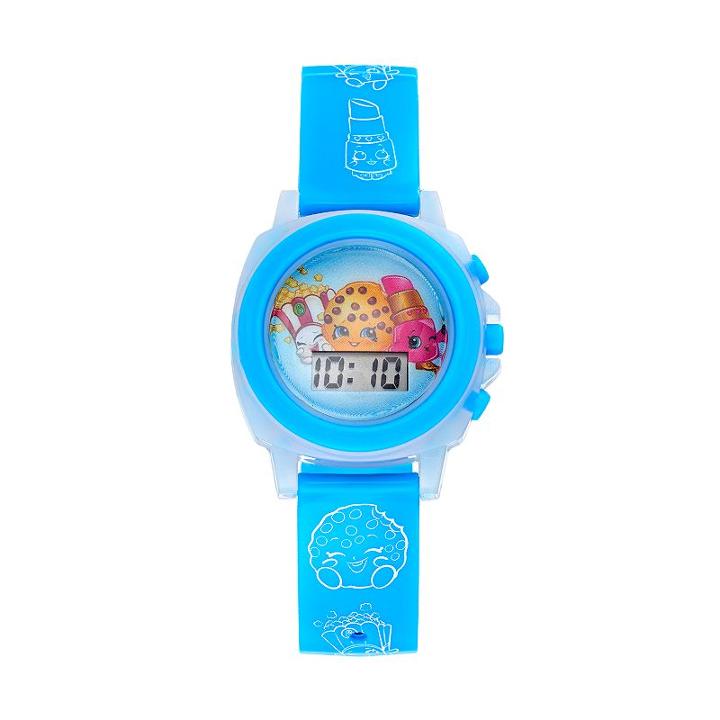 Shopkins Kooky Cookie, Poppy Corn & Lippy Lips Girls' Digital Light-up Watch, Size: Medium, Blue