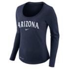 Women's Nike Arizona Wildcats Slubbed Dri-fit Tee, Size: Xl, Blue (navy)