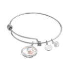 Love This Life Two Hearts One Love Floating Charm Bangle Bracelet, Women's, Multicolor