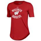 Women's Under Armour Wisconsin Badgers Tee, Size: Large, Red