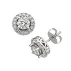 18k White Gold 2-ct. T.w. Igl Certified Colorless Diamond Halo Stud Earrings, Women's
