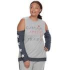 Juniors' Plus Size Marvel Hero Elite Captain America Cold-shoulder Top By Her Universe, Teens, Size: 2xl, Med Grey