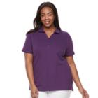 Plus Size Croft & Barrow&reg; Pique Polo, Women's, Size: 2xl, Purple