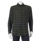 Men's Croft & Barrow&reg; Slim-fit Plaid Flannel Button-down Shirt, Size: Xl, Dark Green
