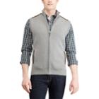 Men's Chaps Regular-fit Full-zip Sweater Vest, Size: Medium, Grey