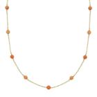 14k Gold Coral Station Necklace, Women's, Size: 17, Pink