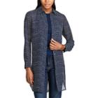 Women's Chaps Georgette Button-down Tunic, Size: Large, Blue (navy)