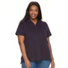 Plus Size Croft & Barrow&reg; Pique Polo, Women's, Size: 1xl, Drk Purple