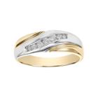 Cherish Always Two Tone 10k Gold 1/4 Carat T.w. Diamond Wedding Band, Men's, Size: 11, Multicolor