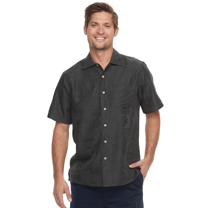Men's Batik Bay Regular-fit Soft Touch Woven Button-down Shirt, Size: Xxl, Black
