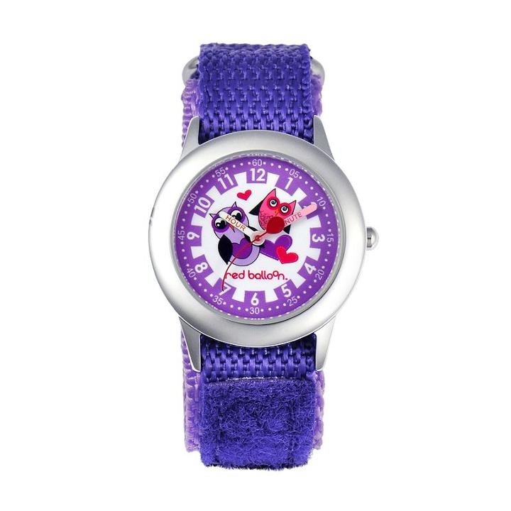 Red Balloon Kids' Owl Time Teacher Watch, Girl's, Purple