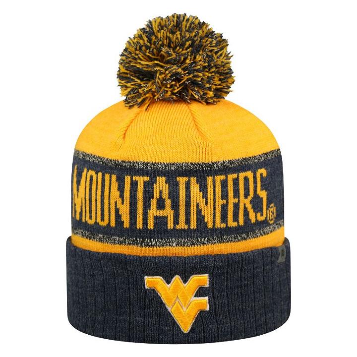 Adult Top Of The World West Virginia Mountaineers Below Zero Beanie, Blue (navy)