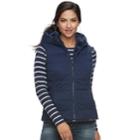 Women's Be Boundless Hooded Reversible Vest, Size: Small, Blue (navy)