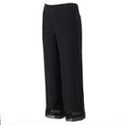 Women's Juicy Couture Crochet Soft Ankle Pants, Size: Medium, Black