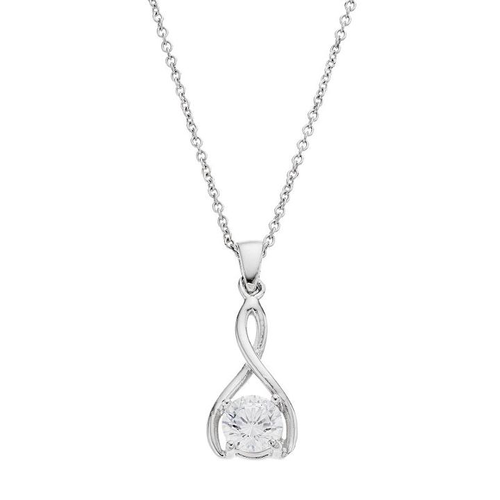 Illuminaire Cubic Zirconia Pendant Necklace, Women's, Size: 18, White