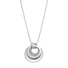 Gray Circle Link Pendant Necklace, Women's, Med Grey