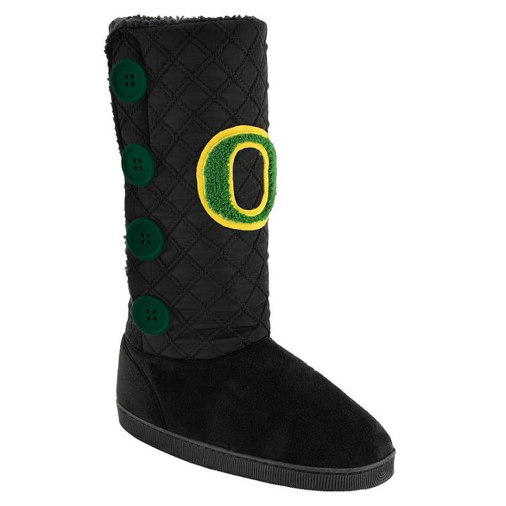 Women's Oregon Ducks Button Boots, Size: Medium, Black