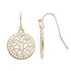 Lc Lauren Conrad Openwork Disc Drop Earrings, Women's, Gold