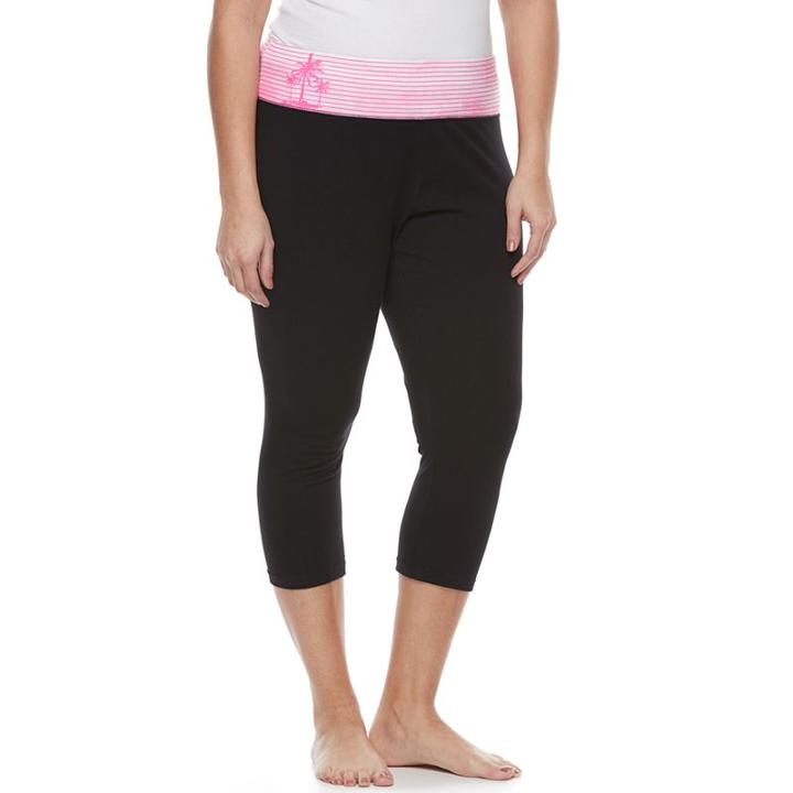 Juniors' Plus Size So&reg; Capri Yoga Leggings, Size: 1xl, Med Pink