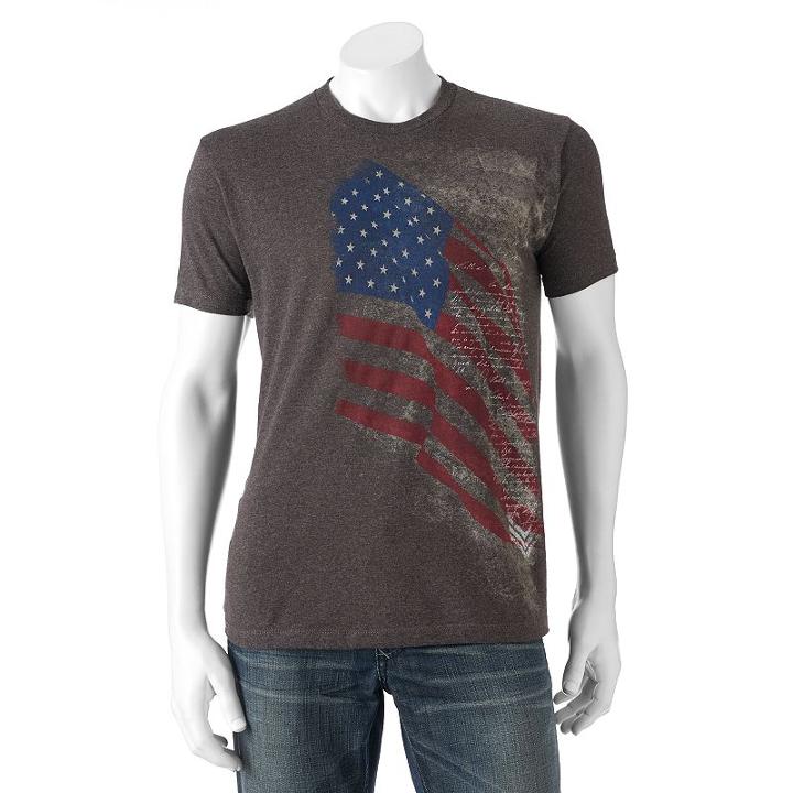 Men's Apt. 9&reg; American Flag Tee, Size: Xl, Black