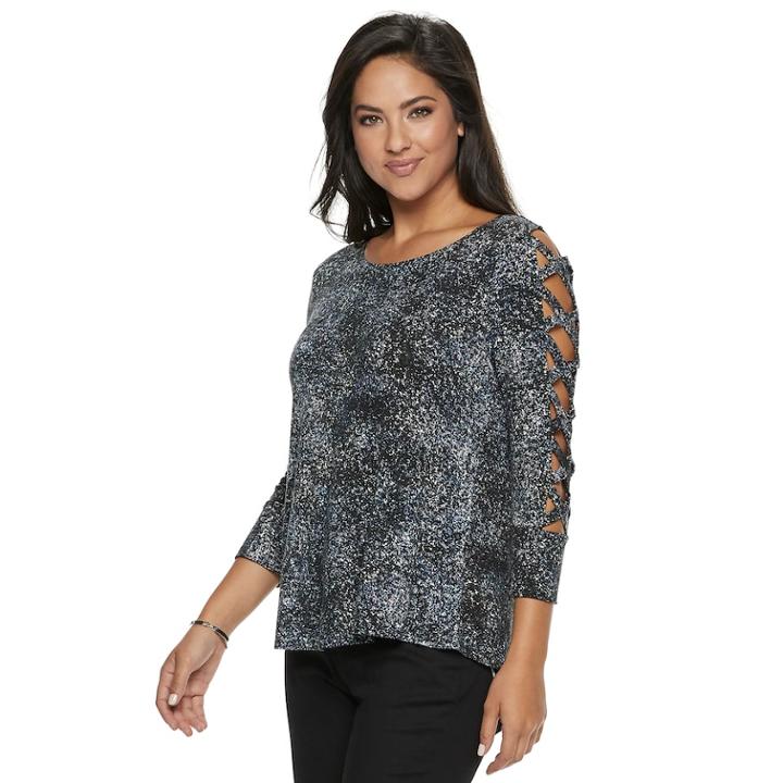 Women's Jennifer Lopez Strappy-sleeve Top, Size: Small, Black