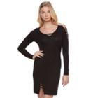 Women's Rock & Republic&reg; Strappy Cold-shoulder Sheath Dress, Size: Xs, Black