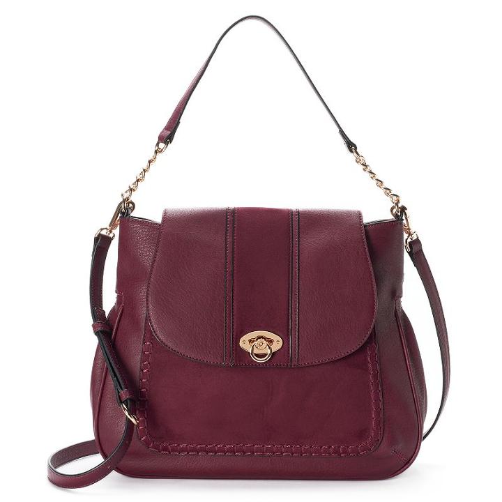 Lc Lauren Conrad Madeleine Convertible Satchel, Women's, Dark Pink