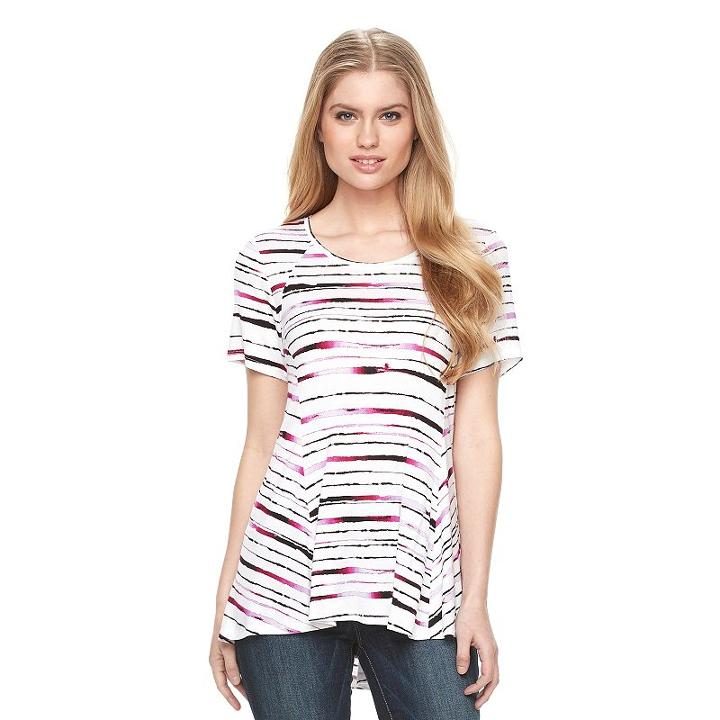 Women's Apt. 9&reg; Flowy Crewneck Tee, Size: Xl, Pink