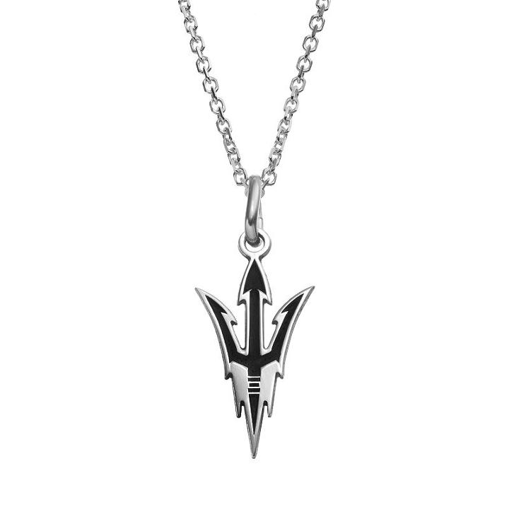 Fiora Sterling Silver Arizona State Sun Devils Team Logo Pendant Necklace, Women's, Size: 16, Grey