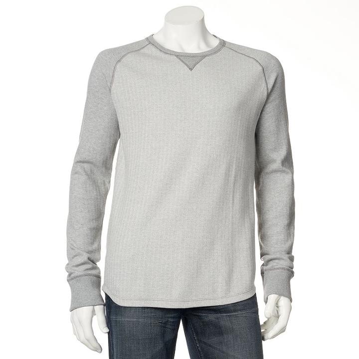 Men's Marc Anthony Slim-fit Herringbone Raglan Crewneck Tee, Size: Xxl, Grey