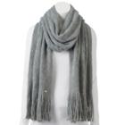 Lc Lauren Conrad Brushed Knit Fringed Oblong Scarf, Women's, Grey Other