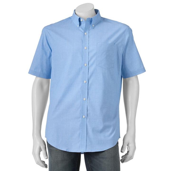 Men's Croft & Barrow&reg; True Comfort Classic-fit Stretch Button-down Shirt, Size: Large, Blue (navy)