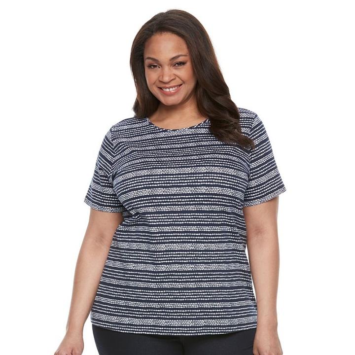 Croft & Barrow, Plus Size &reg; Essential Crewneck Tee, Women's, Size: 0x, Blue