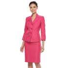 Women's Le Suit Pique Suit Jacket & Pencil Skirt Set, Size: 16, Med Pink